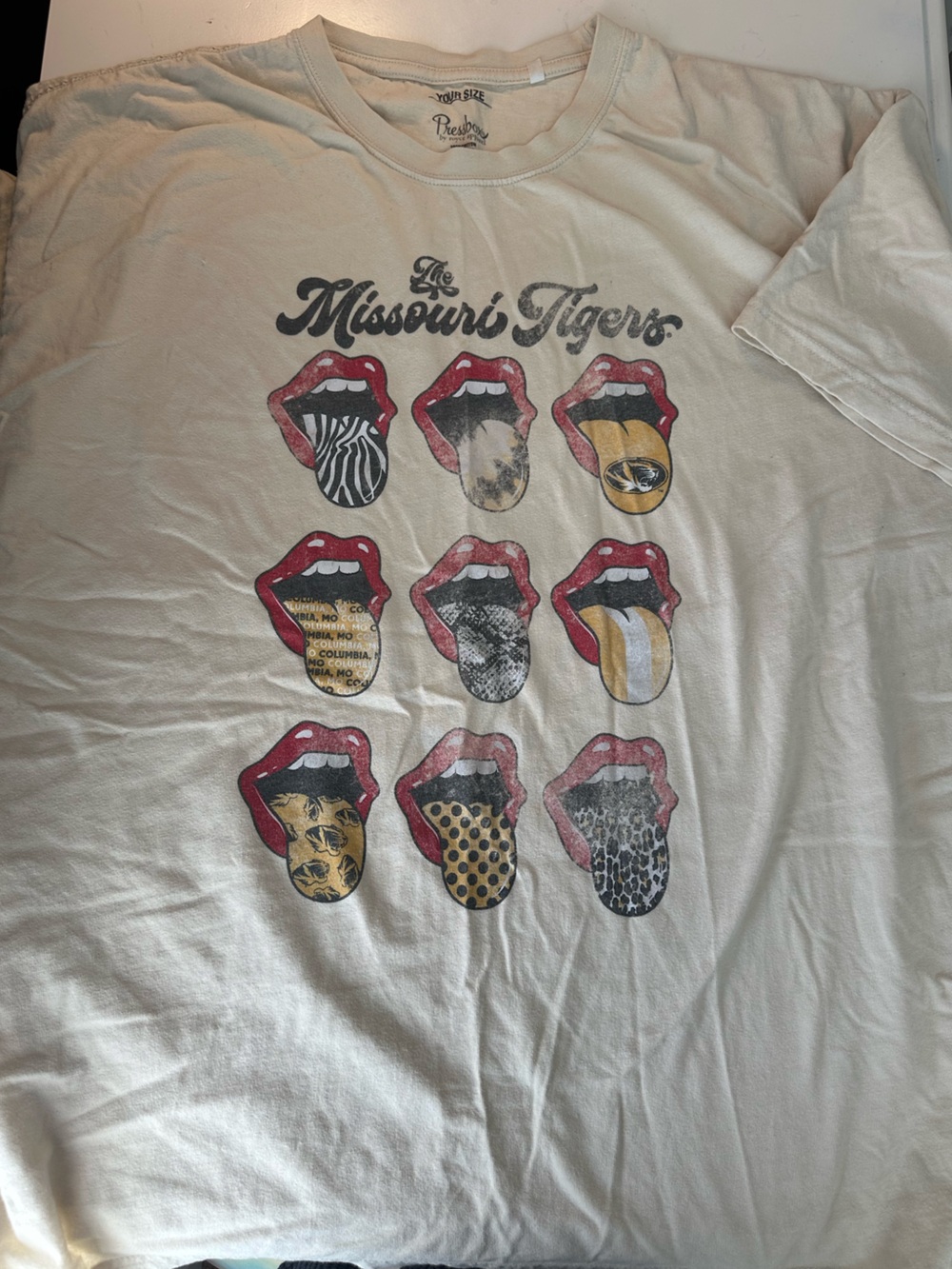 Mizzou Missouri Tigers Cream Vintage Graphic Tee